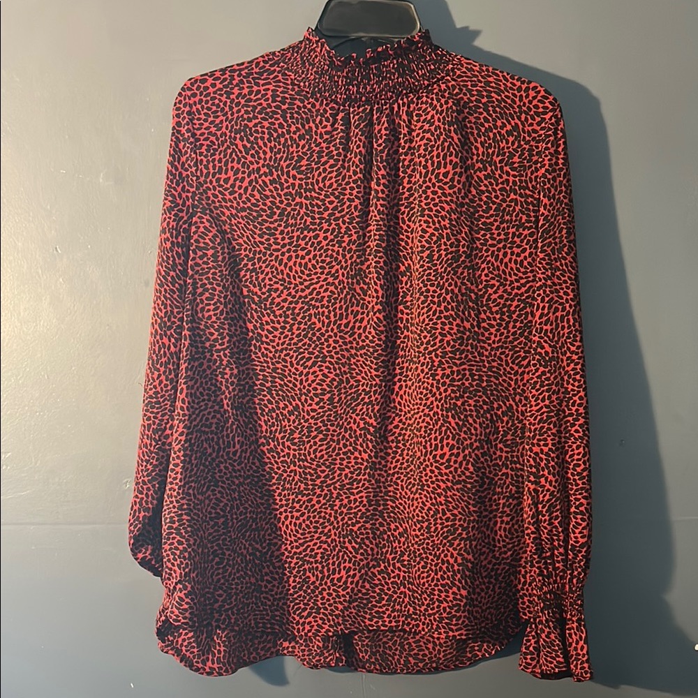 Red Leopard Print Women's Top